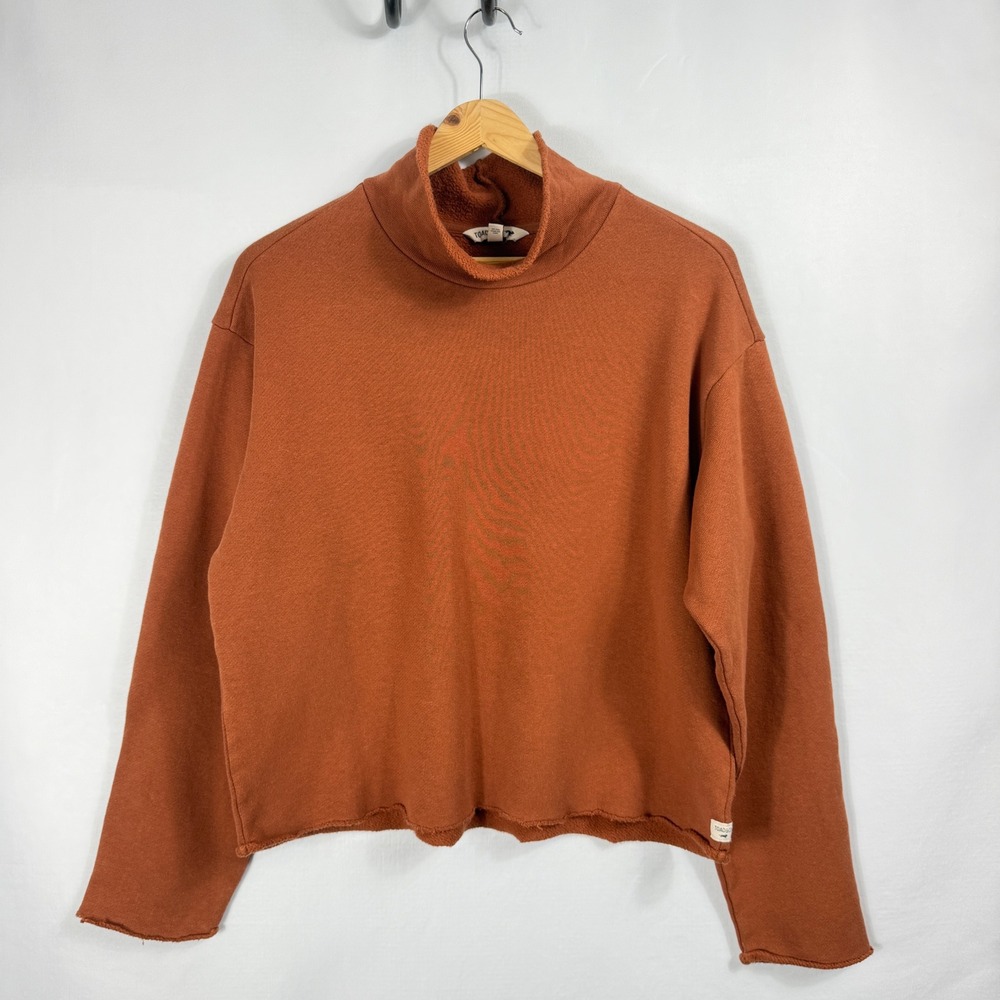 Toad&Co Fernscape Roll Neck Pullover Women S Dark Roast Organic Cotton/Hemp Crop